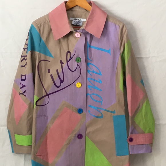 Donna Karan painted trench coat - Picture 1 of 4